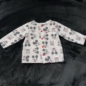 Mickey Mouse AOP Gray Jacket with Red Buttons